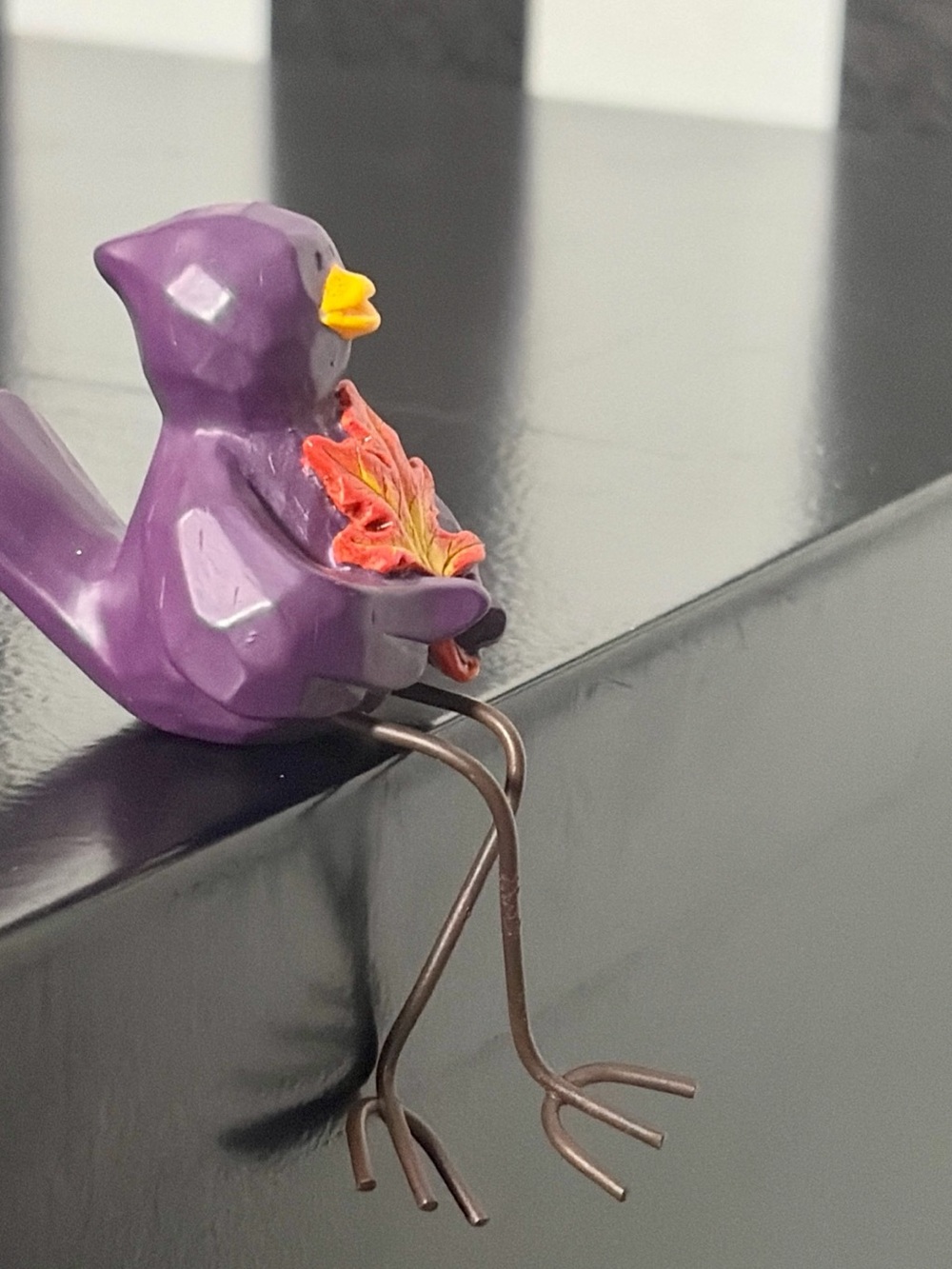 Autumn Daydream Purple Bird Shelf Sitter Resin Figurine 3.5” x 2” - Picture 5 of 6